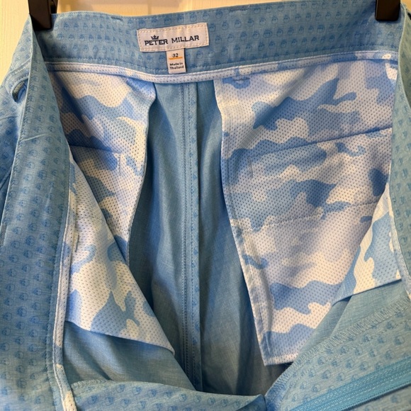 Peter Millar Shorts Mens 32 Blue Shackleford Performance Chino Skull Print - Picture 7 of 7